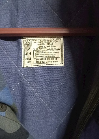 Mavi Kamuflaj Düğmeli Erkek Mont - Görsel 2