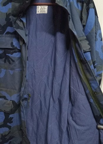 Mavi Kamuflaj Düğmeli Erkek Mont - Görsel 3