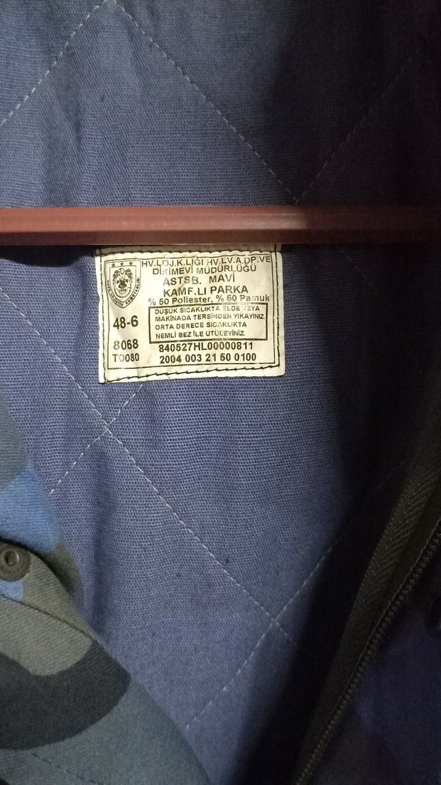 Mavi Kamuflaj Düğmeli Erkek Mont - Görsel 2