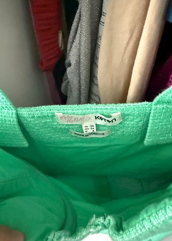 xs Beden yeşil Renk KotonYeşil Mini Straplez Kemerli Kadın Elbise
