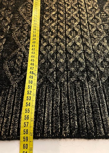 Nakışlı Altın Renk Örgü Kadın Kazak - Görsel 5