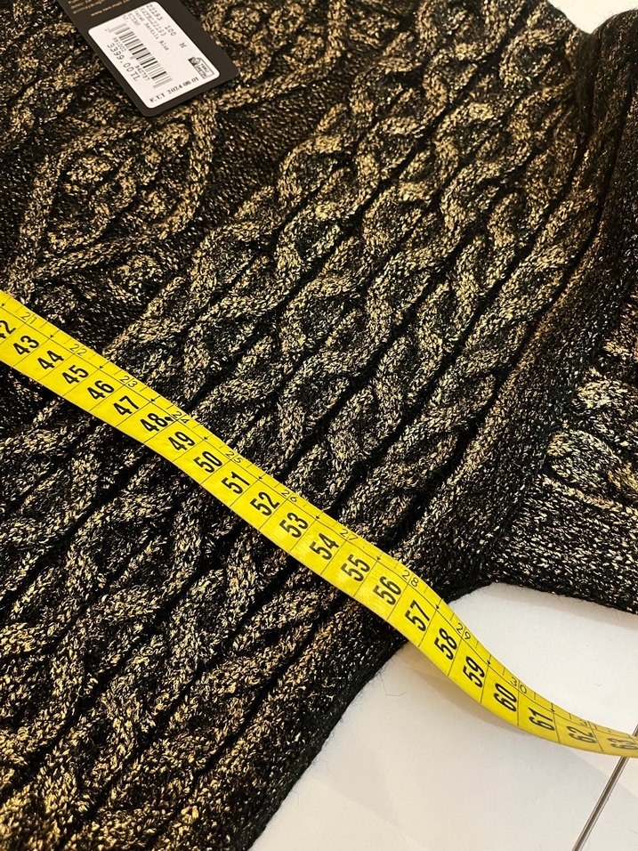 Nakışlı Altın Renk Örgü Kadın Kazak - Görsel 4