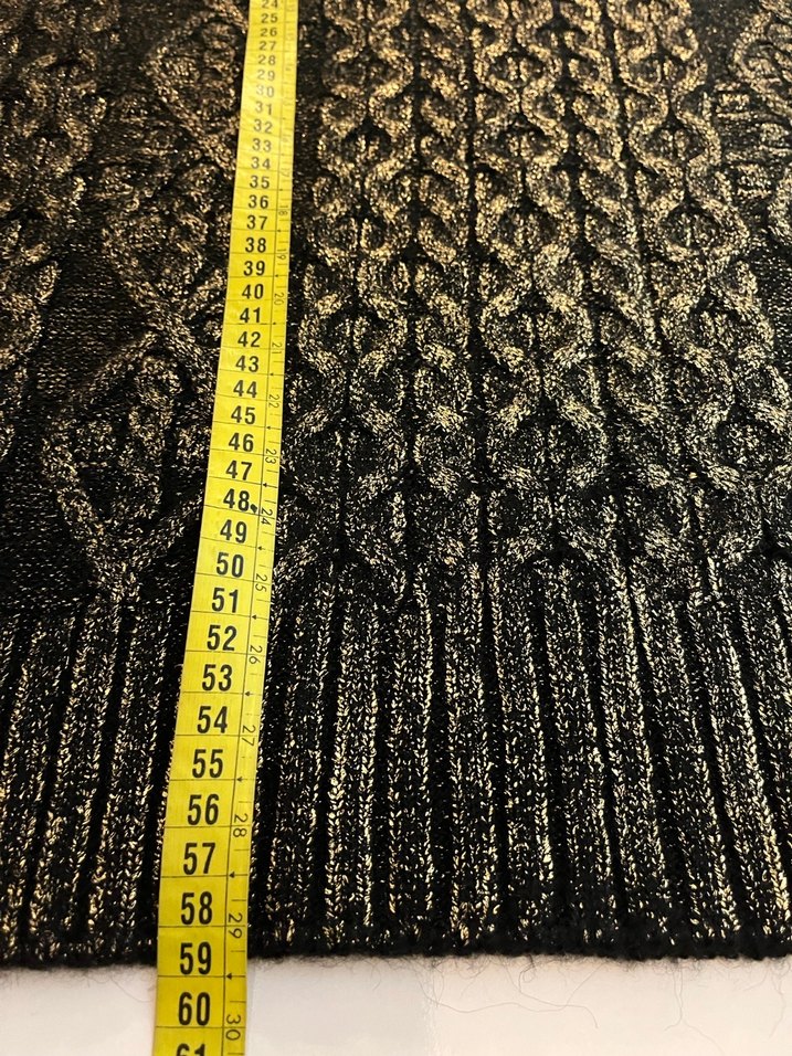 Nakışlı Altın Renk Örgü Kadın Kazak - Görsel 5