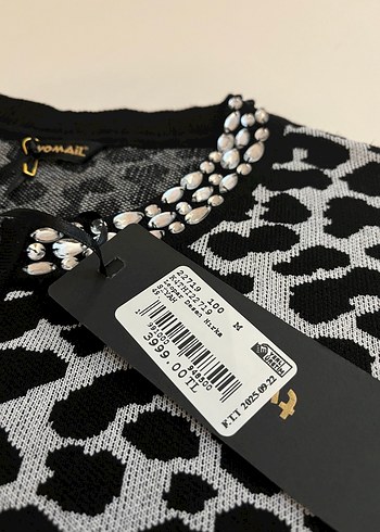 Leopar Desenli Fermuarlı Siyah Kadın Ceket - Görsel 3