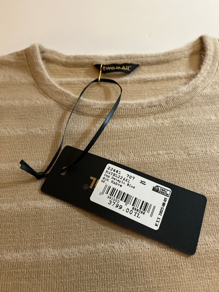 Bej Kadın Uzun Kollu Triko Kazak - Görsel 5