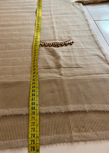 Bej Uzun Kollu Kadın Triko Kazak - Görsel 6