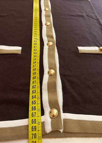 Düğmeli Kahverengi Kadın Hırka - Görsel 7