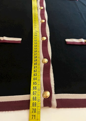 Düğmeli Bordo Detaylı Kadın Hırka - Görsel 7