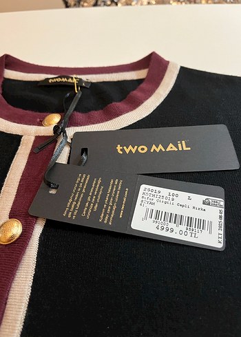 Düğmeli Bordo Detaylı Kadın Hırka - Görsel 3