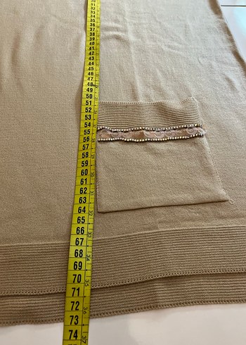 Bej Kısa Kollu Polo Yaka Kadın Kazak - Görsel 6