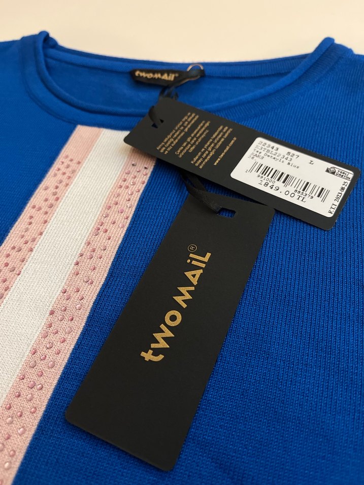 Mavi Uzun Kollu Kadın Tunik - Görsel 3