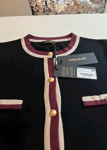 Düğmeli Bordo Triko Kadın Hırka - Görsel 6