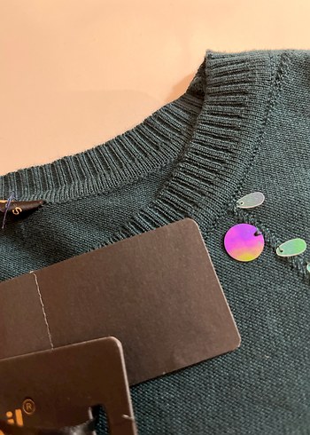 Nakışlı Çok Renkli Kadın Triko Sweatshirt - Görsel 3