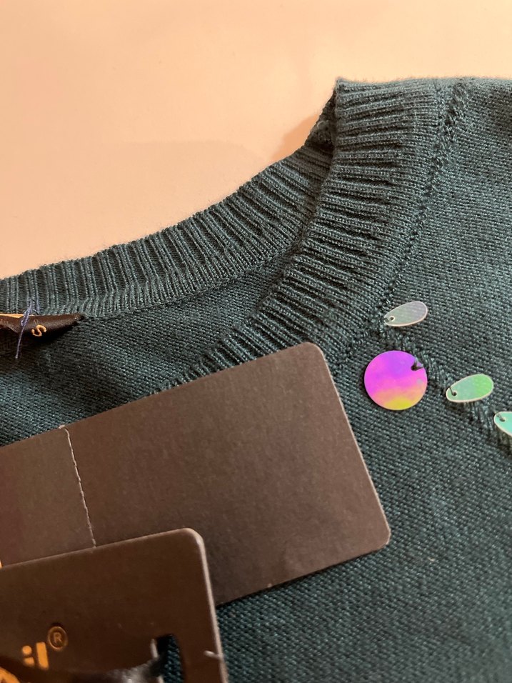 Nakışlı Çok Renkli Kadın Triko Sweatshirt - Görsel 3