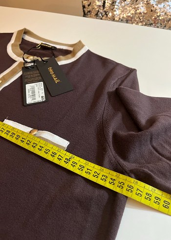 Düğmeli Kahverengi Kadın Hırka - Görsel 7