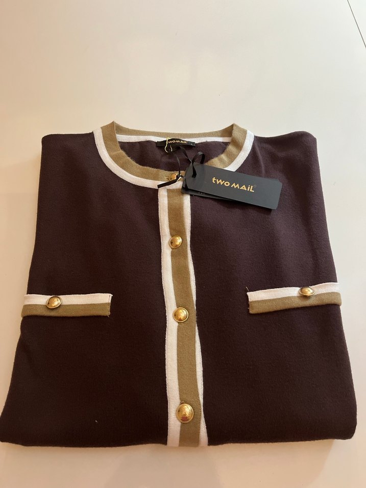 Düğmeli Kahverengi Kadın Hırka - Görsel 5