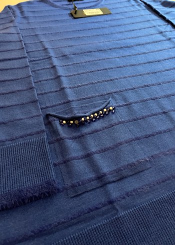 Mavi Triko Kadın Kazak - Görsel 3