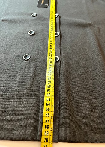 Düğmeli Siyah Midi Kadın Blazer - Görsel 6