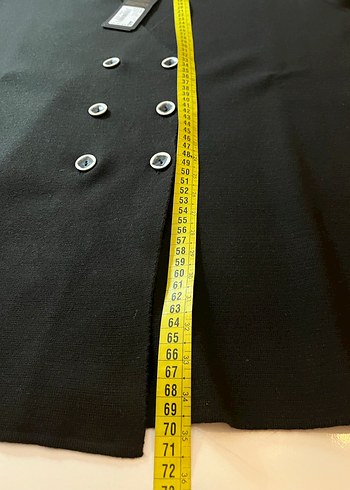 Siyah Düğmeli Kadın Uzun Blazer Ceket - Görsel 6