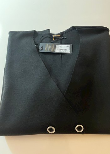 Siyah Düğmeli Kadın Uzun Blazer Ceket - Görsel 8