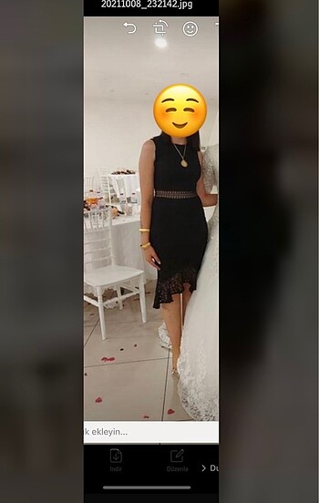 Siyah güpürlü abiye kısa elbise