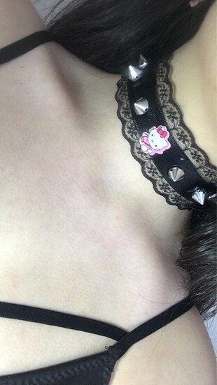 hello kitty gotik choker kolye