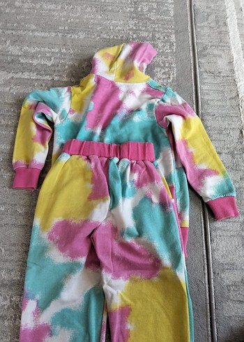 2 adet Kız Çocuk Pastel Renkli Kapüşonlu Batik Eşofman