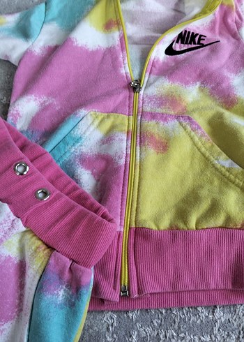 4 Yaş Beden çeşitli Renk 2 adet Kız Çocuk Pastel Renkli Kapüşonlu Batik Eşofman