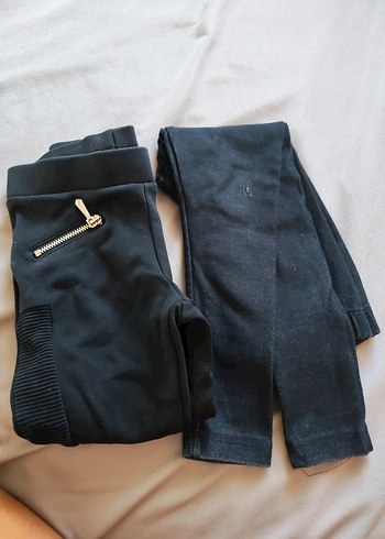 Kız Çocuk Lacivert Denim Taytlar - Görsel 7