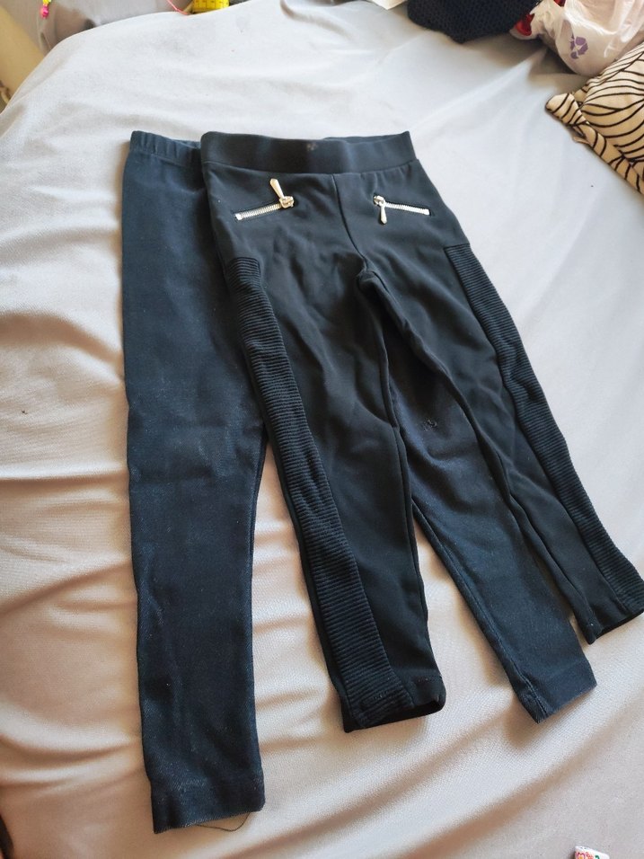 Kız Çocuk Lacivert Denim Taytlar - Görsel 4