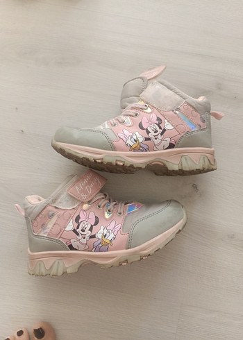 Mickey Minnie Kız Çocuk Pembe Cırt Cırtlı Spor Ayakkabı