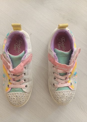 31 Beden çeşitli Renk Kız Çocuk Skechers Çok Renkli ışıklı unicornlu sneaker ayakkabı