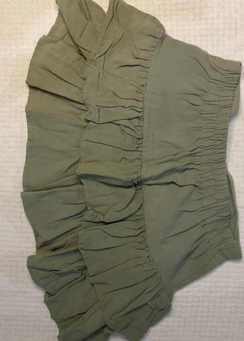 Fırfırlı Keten Mini Etek - Görsel 2