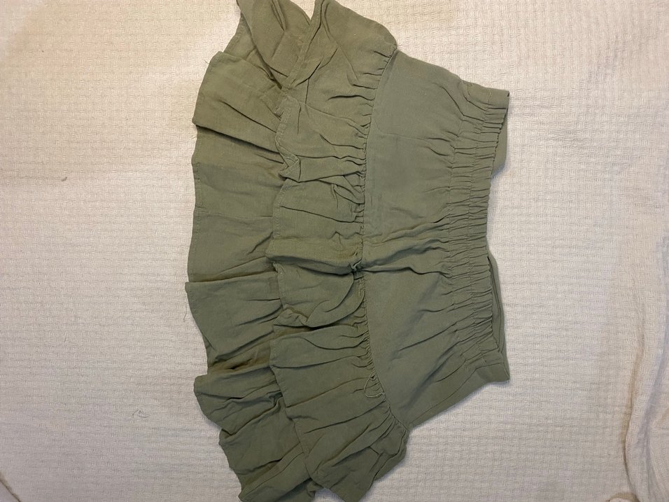 Fırfırlı Keten Mini Etek - Görsel 2