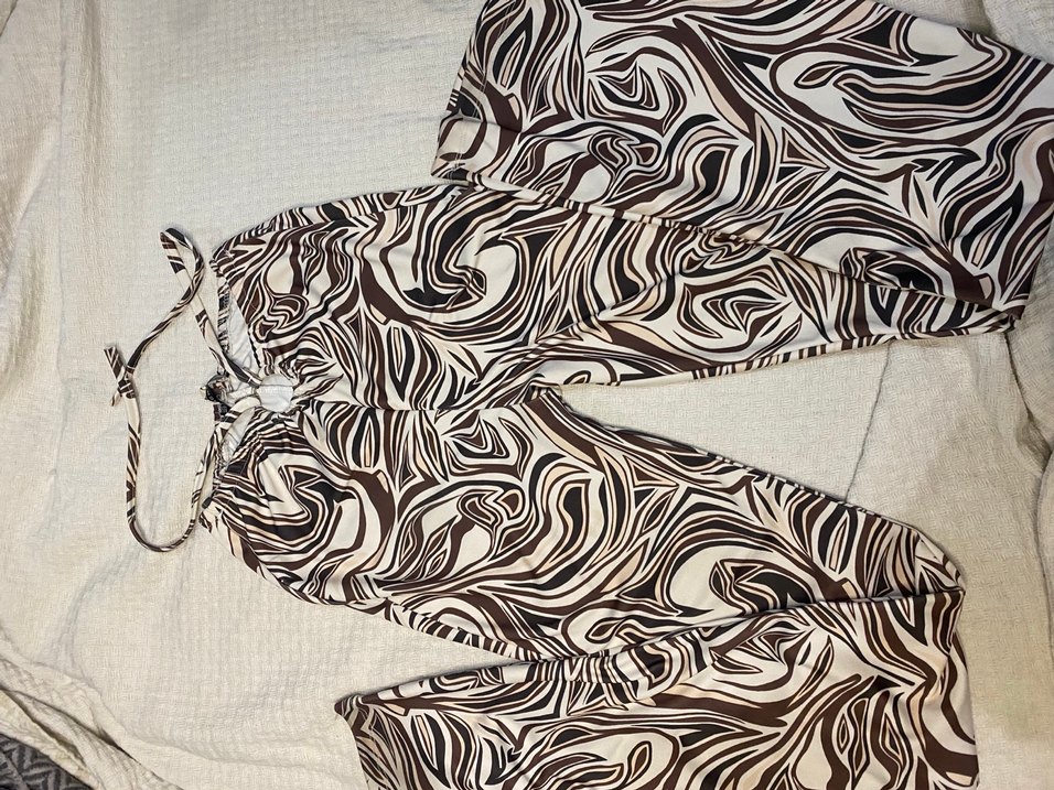 Zebra Desenli Kadın Uzun Bohem Pantolon - Görsel 2