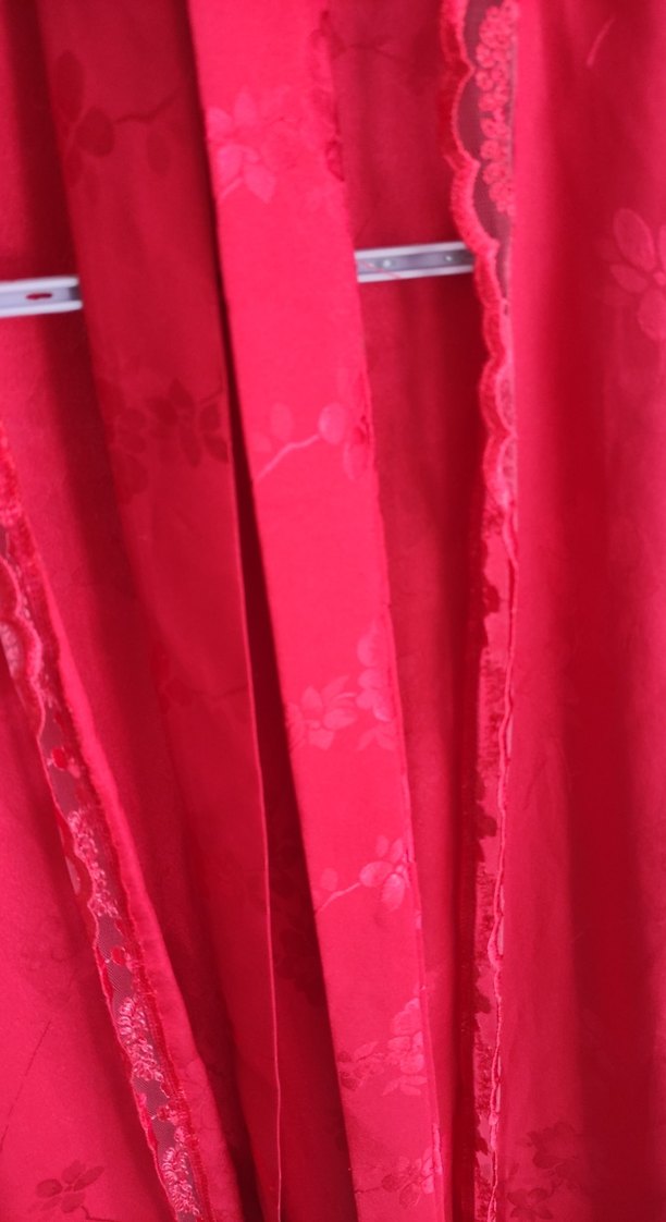 Uzun Kırmızı Kadın sabahlik - Görsel 2