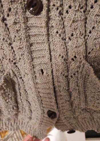 Bej V Yaka Örme Kadın Yelek - Görsel 4