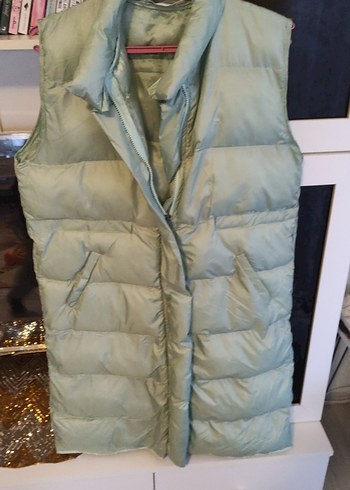 yeşil  Kadın uzun Boy şişme yelek - Görsel 3