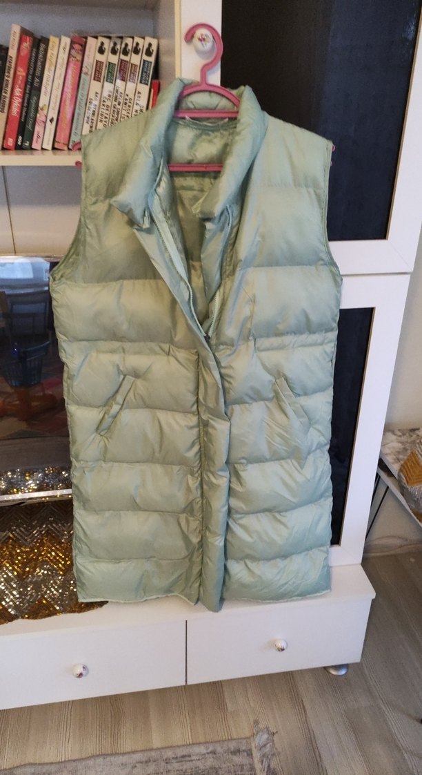 yeşil  Kadın uzun Boy şişme yelek - Görsel 5