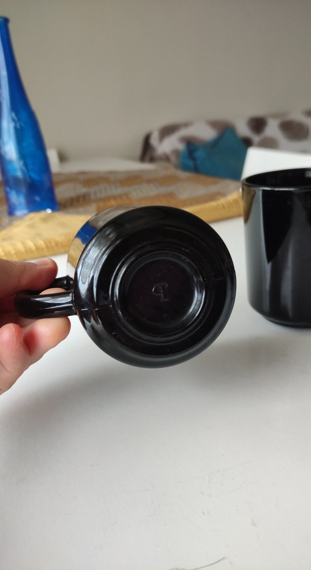 Siyah Seramik Kulplu 2'li Kupa Seti - Görsel 2