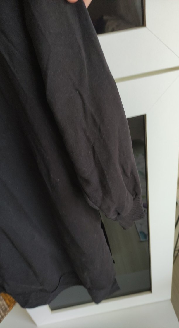 Kadın Siyah Pamuklu Uzun Kollu Tişört - Görsel 3