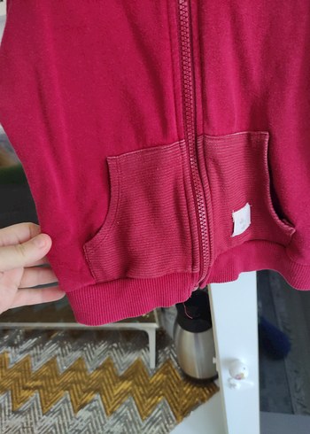 erkek çocuk  Kırmızı Kapüşonlu Fermuarlı Sweatshirt - Görsel 3