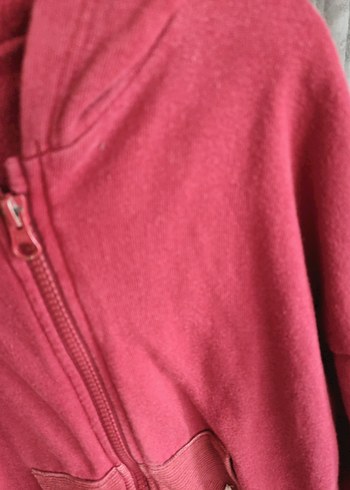 erkek çocuk  Kırmızı Kapüşonlu Fermuarlı Sweatshirt - Görsel 5