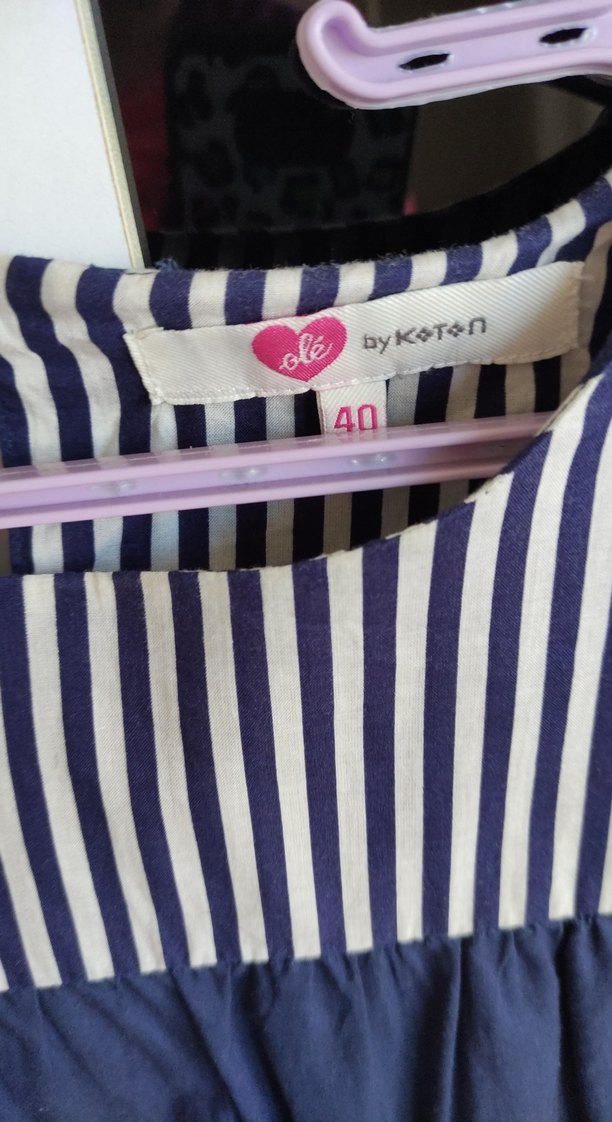 Lacivert Çizgili Piliseli tunik - Görsel 4