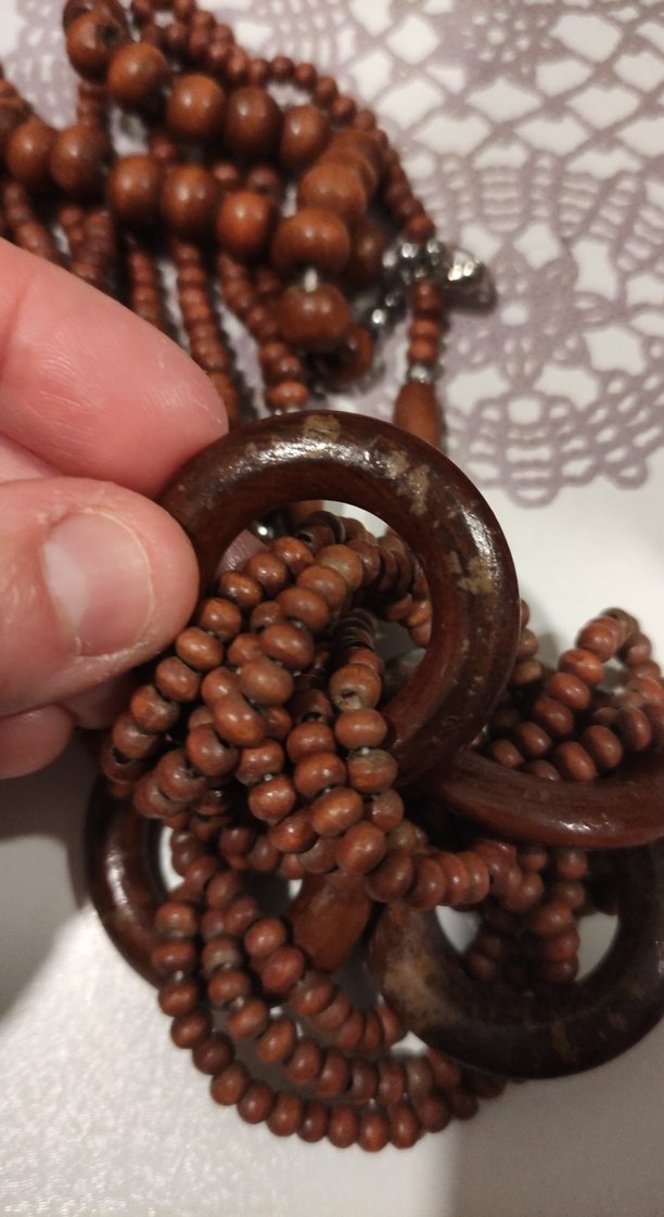 Uzun Kahverengi Boncuklu Bohem Kolye - Görsel 4