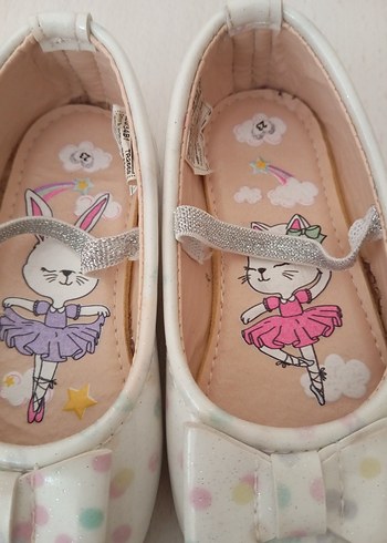 Kız Çocuk Beyaz Fiyonklu Balerin Ayakkabı - Görsel 2