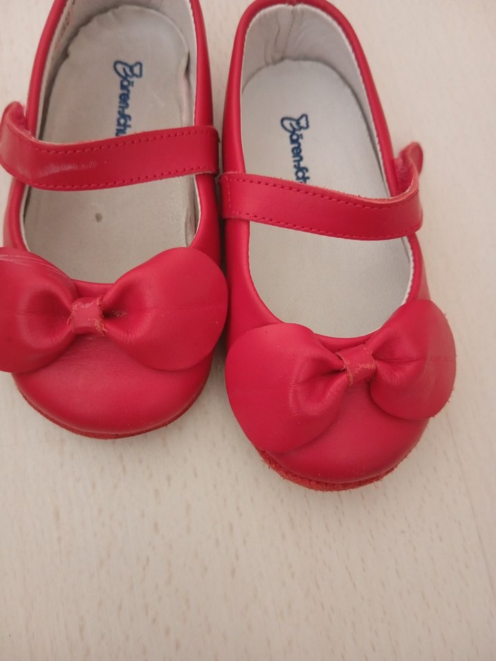Kız Çocuk kırmızı Fiyonklu Babet Ayakkabı - Görsel 3