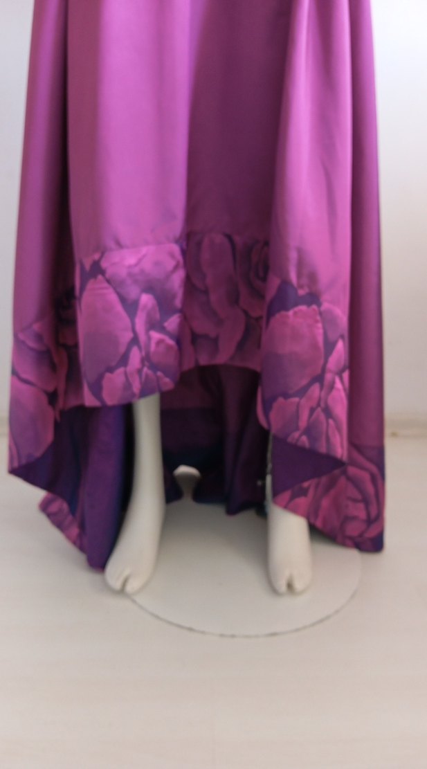 Uzun Kollu Yüksek Yakalı Mor Elbise - Görsel 3