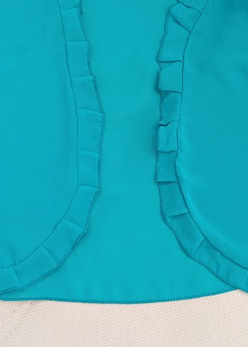 Kız Çocuk Turkuaz Fırfırlı Bolero - Görsel 3