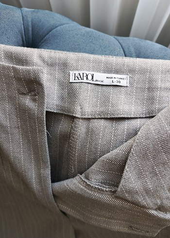 Bej Kadın Piliseli Kumaş Pantolon - Görsel 2